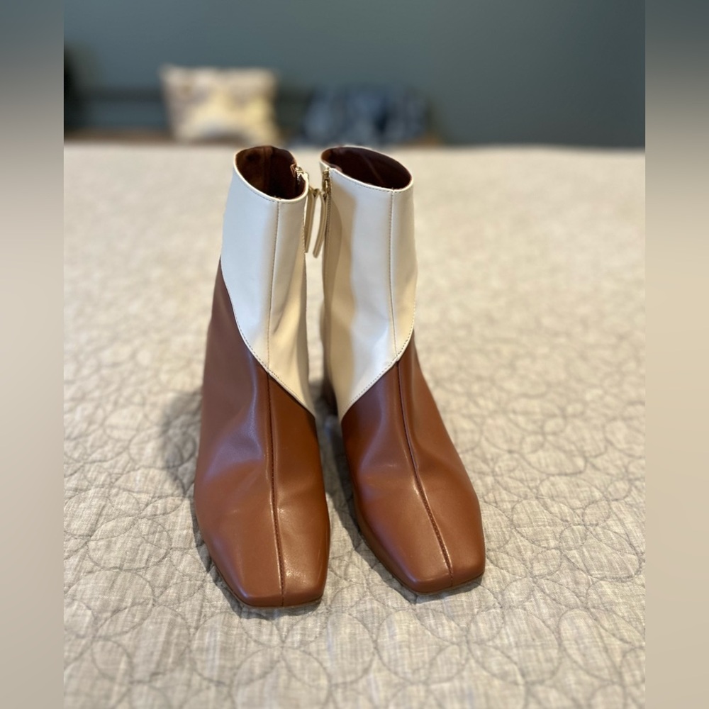 Urban Outfitters SVEGAN Watercolor Vegan Leather Two-Tone Ankle Boot size 39